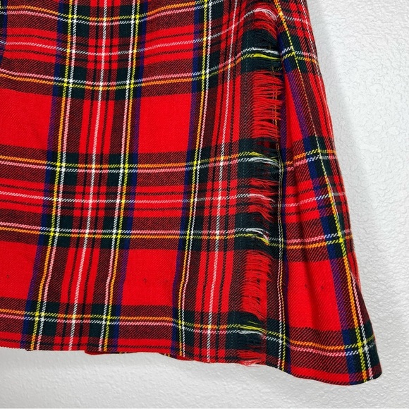 Vintage Florence Walsh Classic Red Scottish Tartan Plaid Wool Pleated Kilt Skirt - Picture 4 of 10